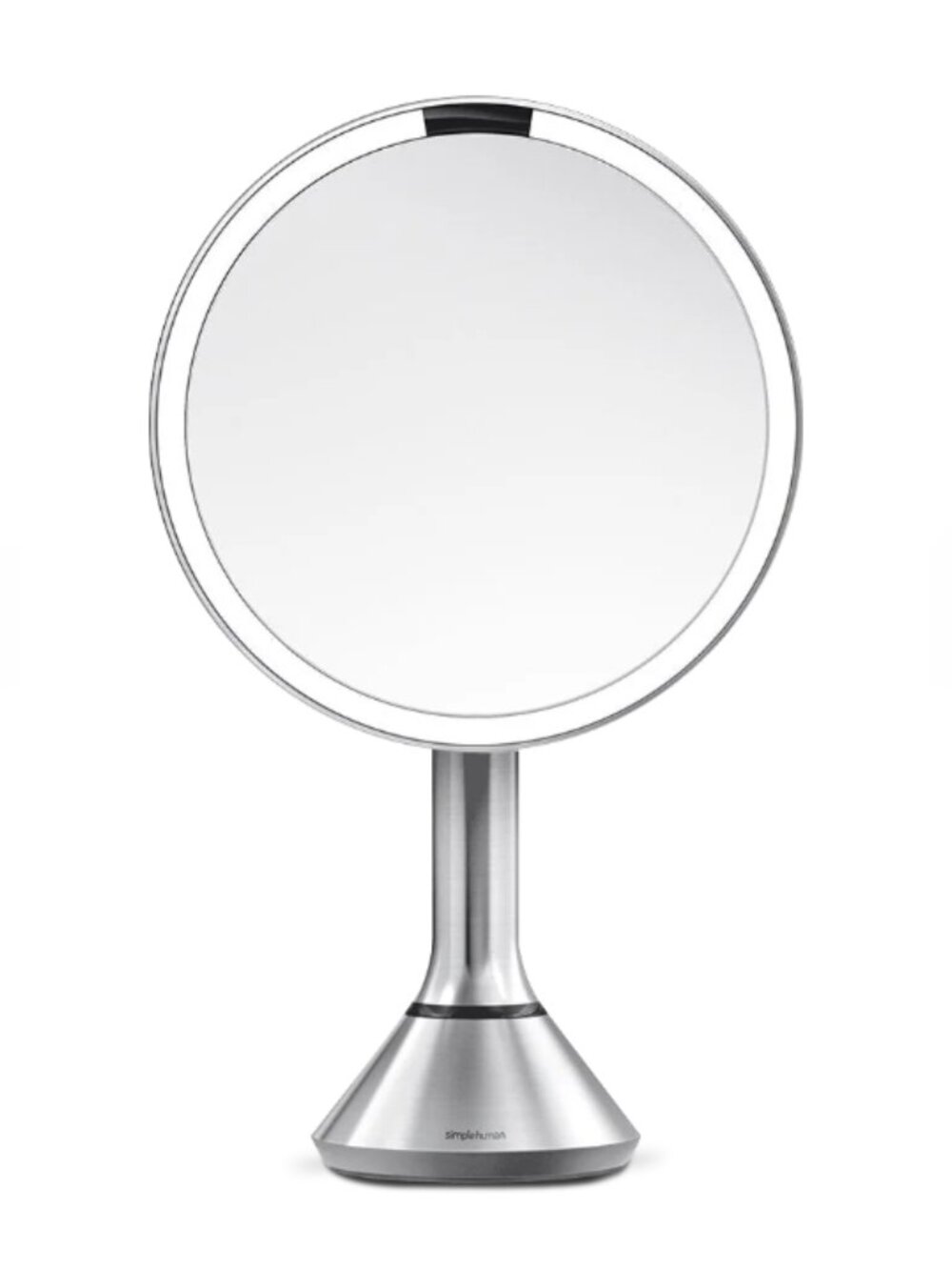 MSRP $199 | Simplehuman 8" Sensor Makeup Mirror 5X LED Brushed Steel - NIB